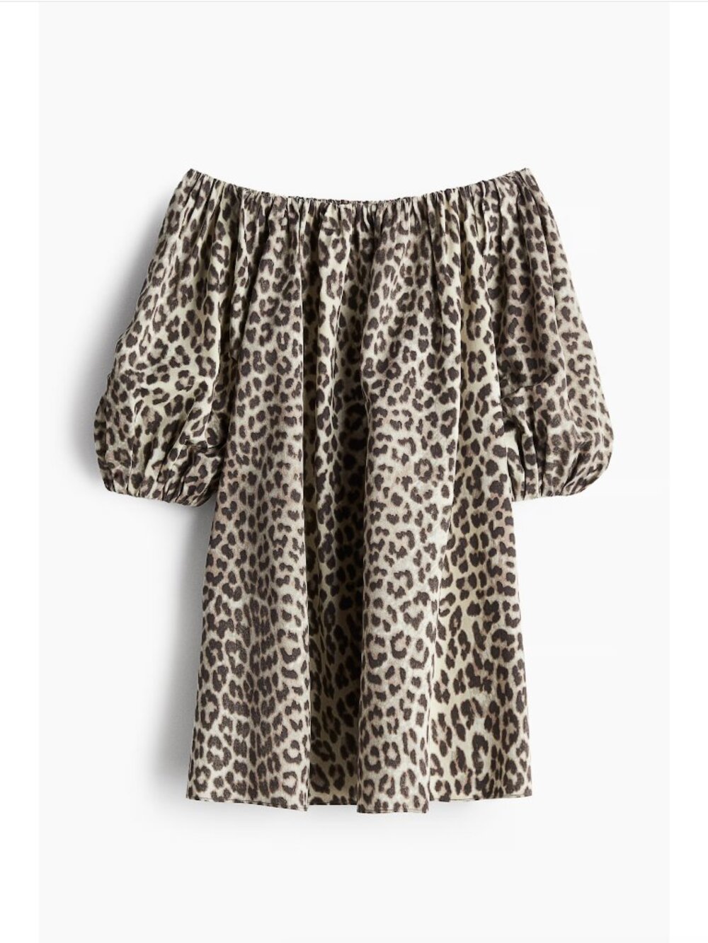 NWT H&M leopard off-the-shoulder dress size large size small